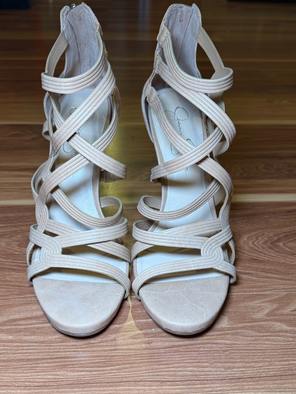 Jessica Simpson Nude Strappy High Heel Sandals